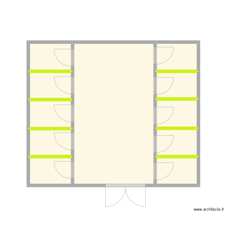 Accessibilité toilette. Plan de 11 pièces et 27 m2
