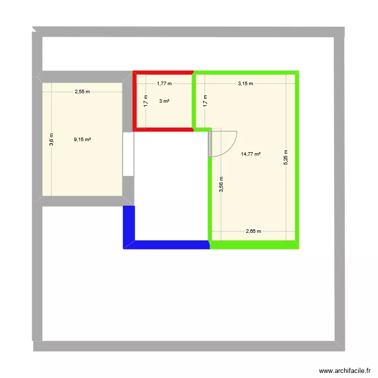 bagh. Plan de 3  et 27 m²