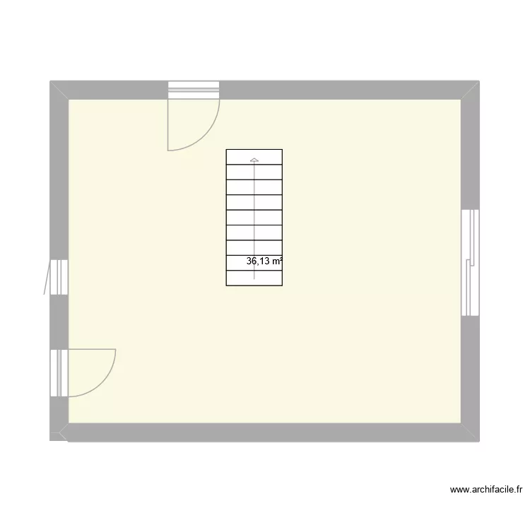 plan rez de chauss&eacute;. Plan de 1  et 36 m²