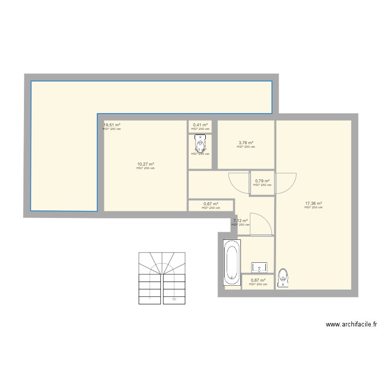 duplex étage1. Plan de 0 pièce et 0 m2