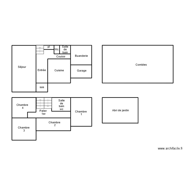 PLOMEUR FOOT. Plan de 9 pièces et 45 m2