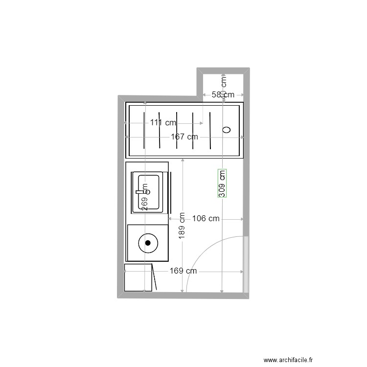 Salle de bain Dameron. Plan de 0 pièce et 0 m2