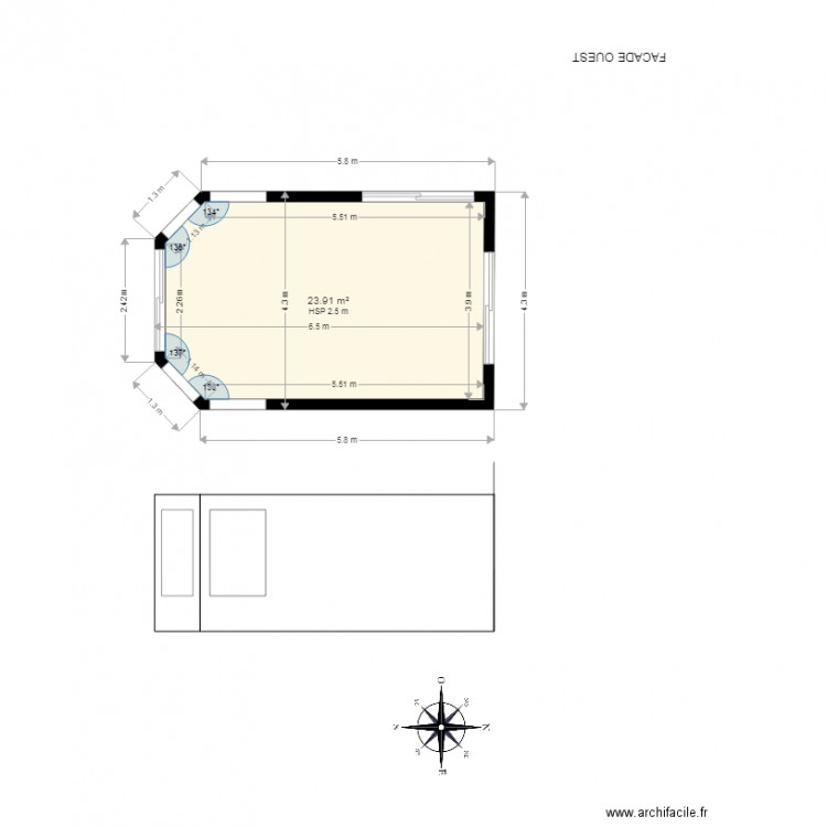 VERANDA MACONNEE FACADE OUEST. Plan de 0 pièce et 0 m2