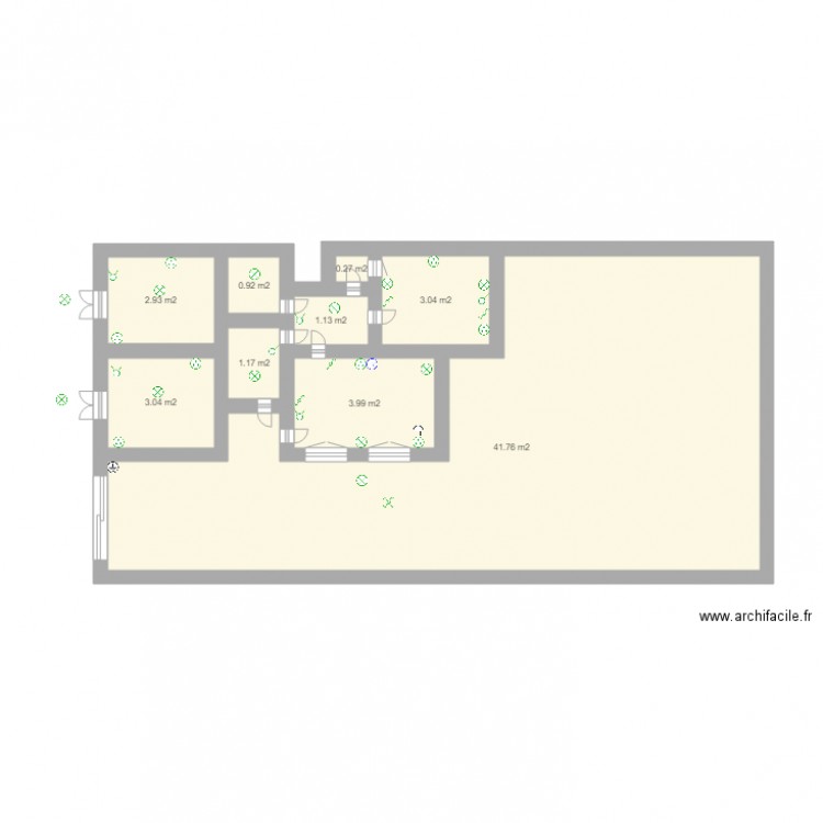 Plan appart Tankpè. Plan de 9 pièces et 58 m2