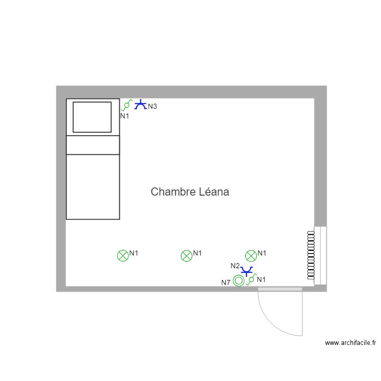 Chambre Léana électricité. Plan de 0 pièce et 0 m2