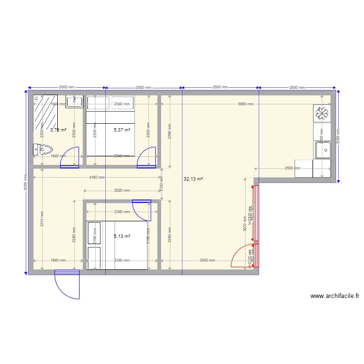 Максим Завидово 2. Plan de 4 pièces et 46 m2