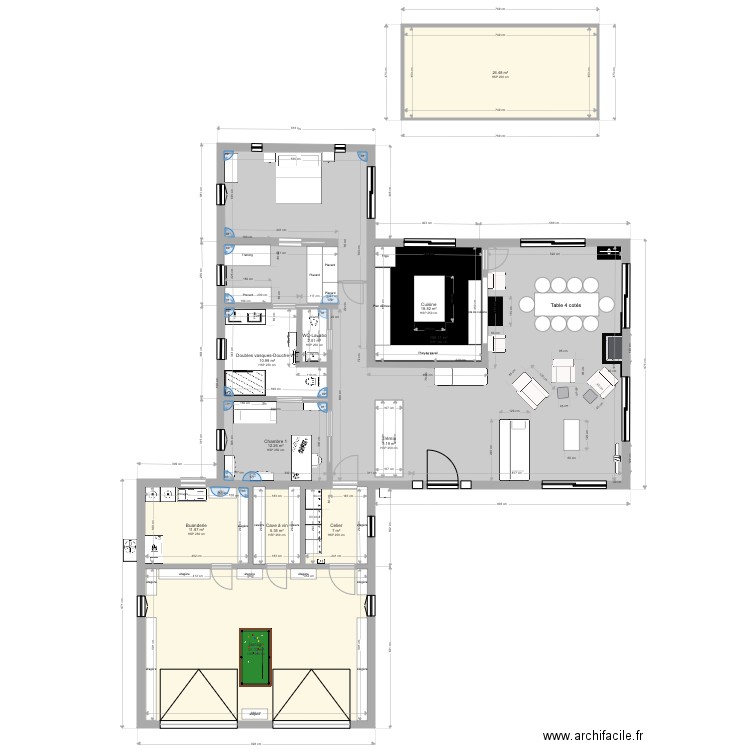 Rez chaussée côtes version piscine. Plan de 0 pièce et 0 m2