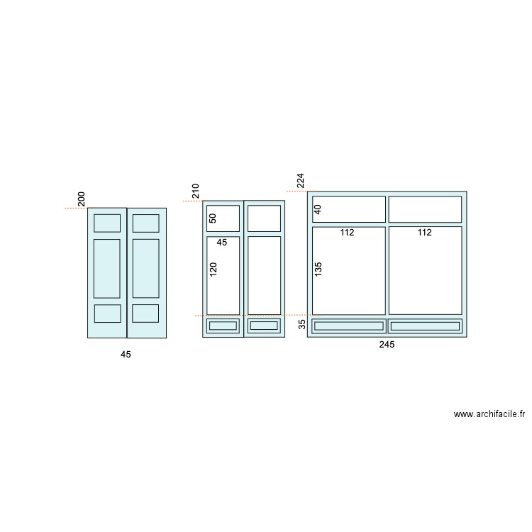 portes. Plan de 0 pièce et 0 m2