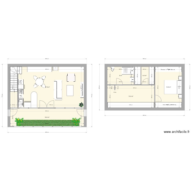 PLAN ETAGE PATRICK. Plan de 6 pièces et 92 m2