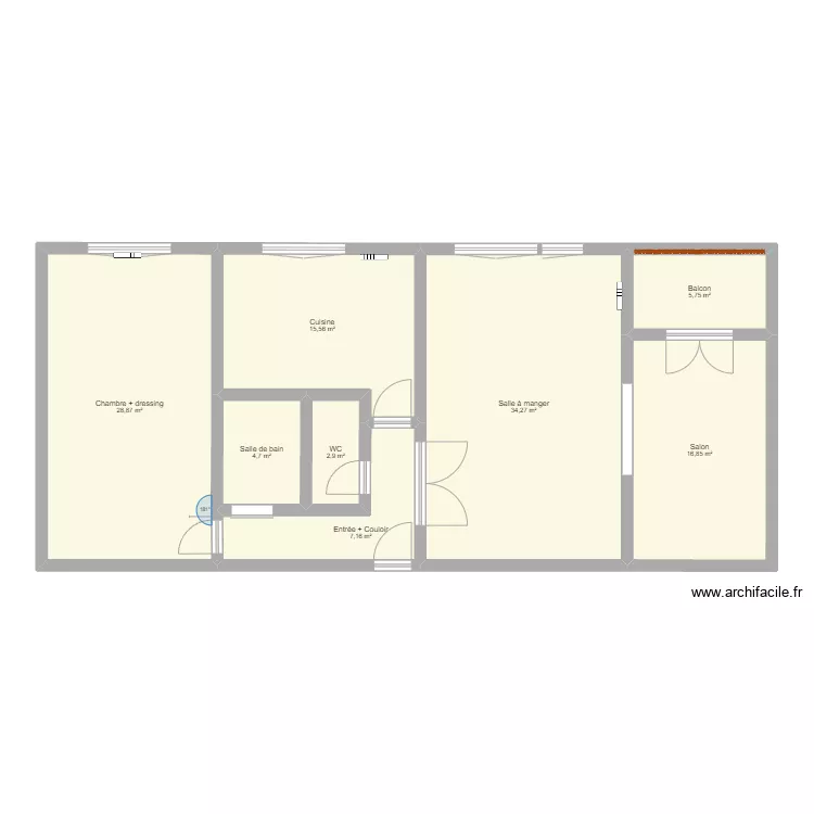 Appartement EVA. Plan de 