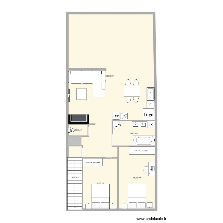 2 essai. Plan de 6 pièces et 95 m2
