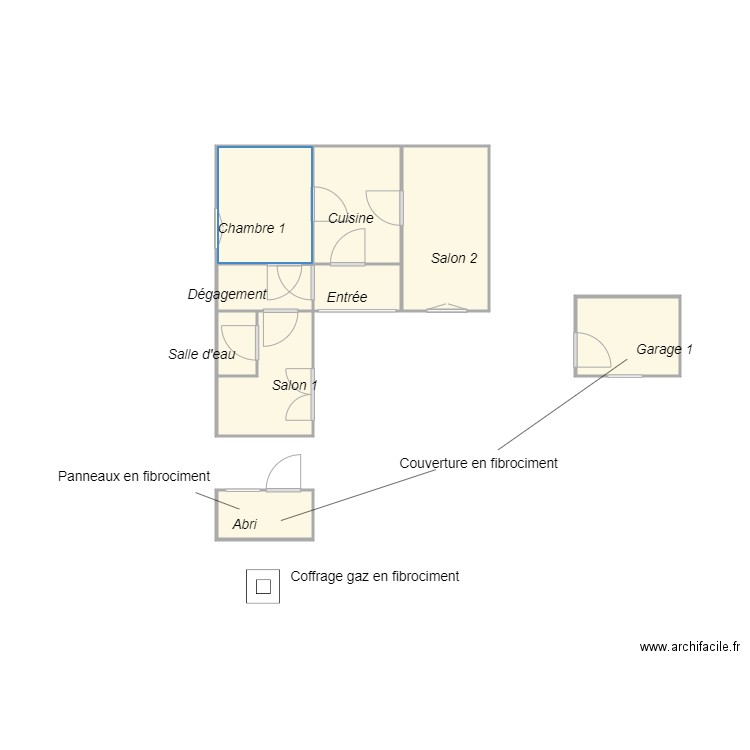 Croquis BOSC. Plan de 9 pièces et 20 m2