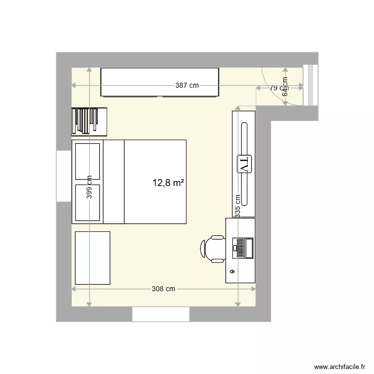 Chambre MAXENCE. Plan de 
