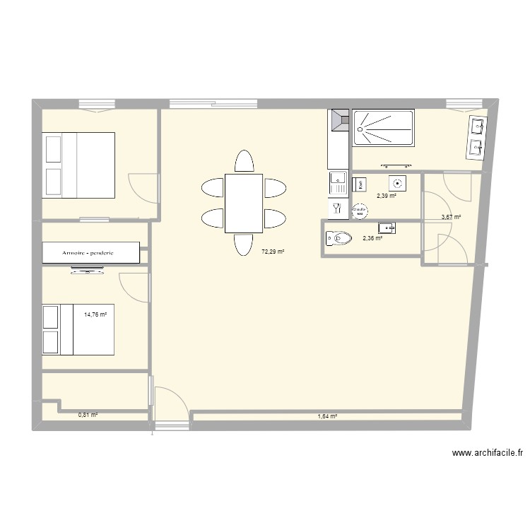 LABO CHARLES. Plan de 7 pièces et 98 m2