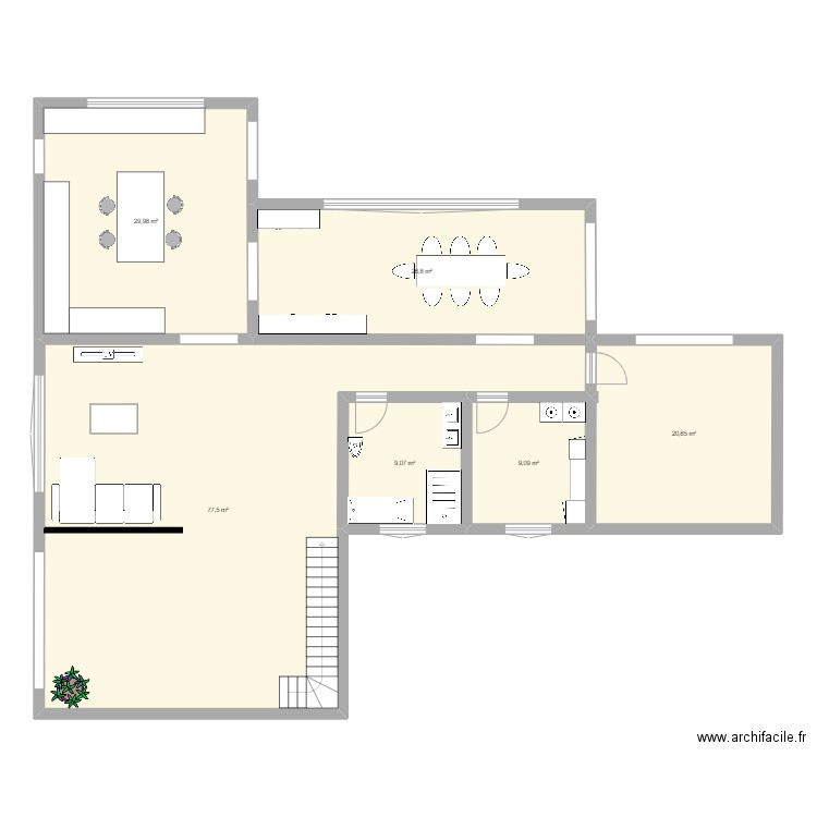 rez de chaussée. Plan de 0 pièce et 0 m2