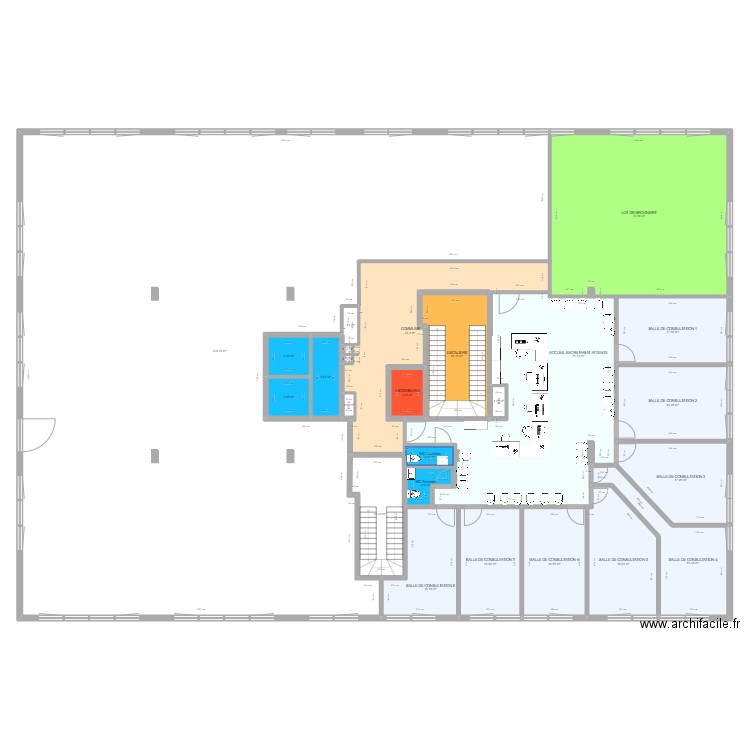 R2 DMAG V5. Plan de 25 pièces et 815 m2