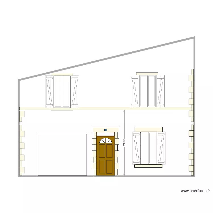 Facade OUEST BATIMENT. Plan de 