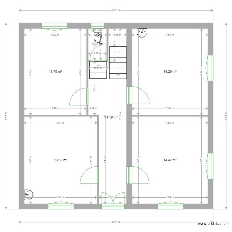 Sallenave 1er étage. Plan de 0 pièce et 0 m2