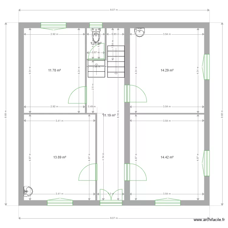 Sallenave 1er &eacute;tage. Plan de 