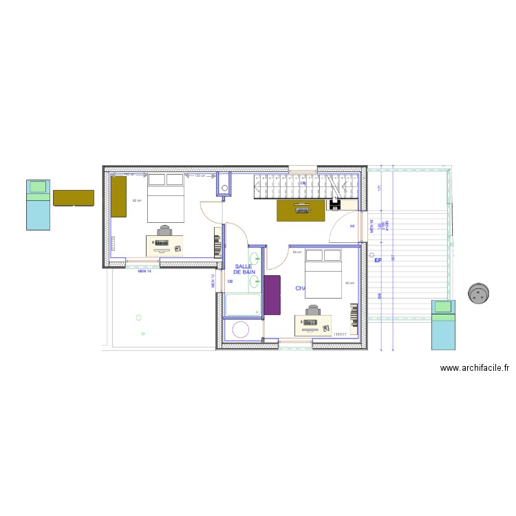 Aménag étage. Plan de 0 pièce et 0 m2