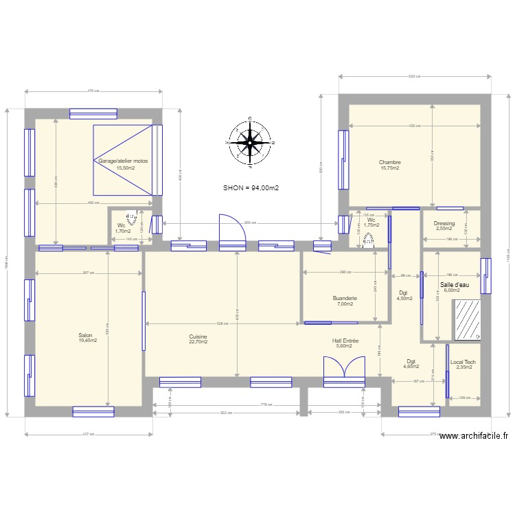  Plan maison H Penestin 112M2 2. Plan de 0 pièce et 0 m2