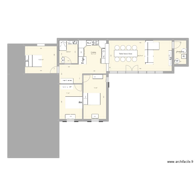 Maison Palvadeau. Plan de 9 pièces et 148 m2
