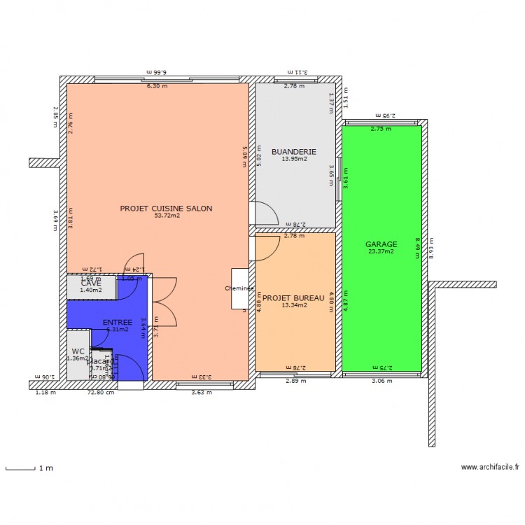 PLAN MAISON RDC projet 2 - 2013. Plan de 0 pièce et 0 m2