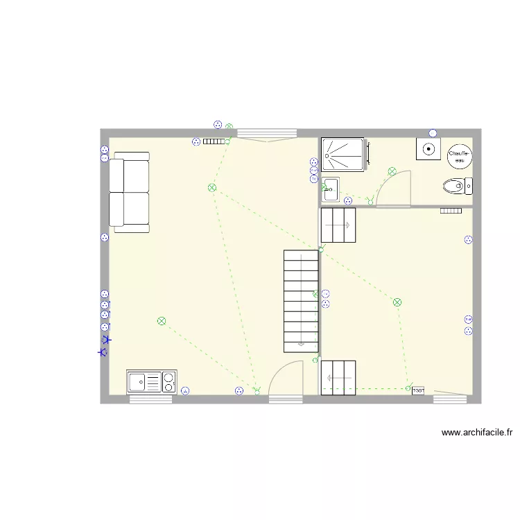 brureau rdch. Plan de 