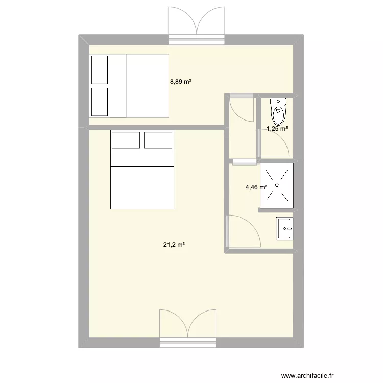 lit et mixe grange. Plan de 