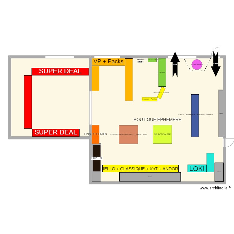 boutik. Plan de 2 pièces et 244 m2