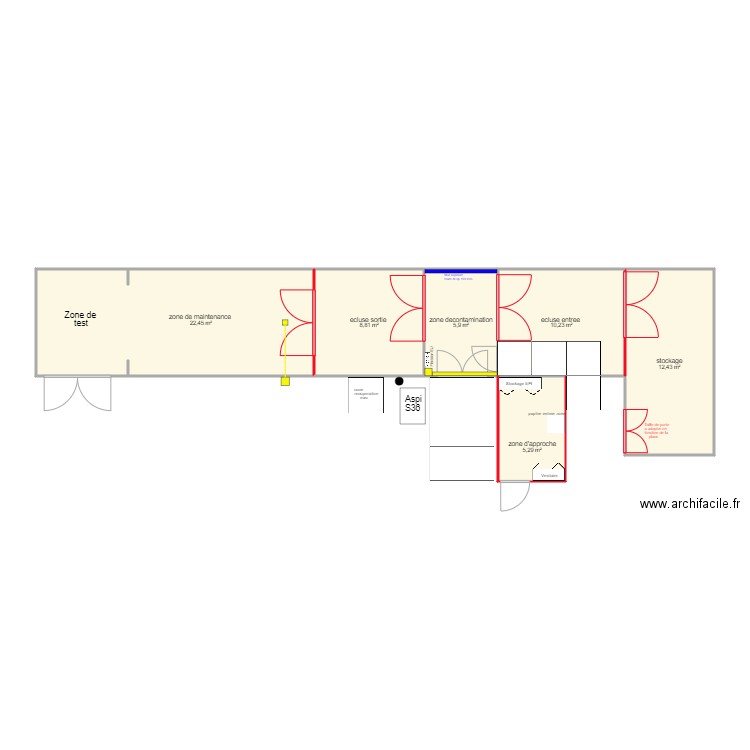 paris projet 2. Plan de 6 pièces et 65 m2