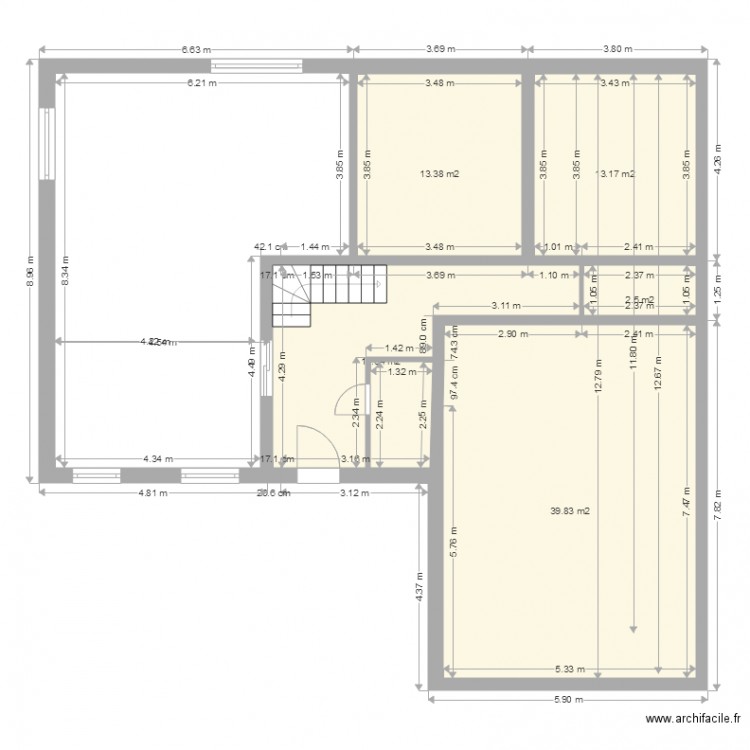 cuisinier plan. Plan de 0 pièce et 0 m2