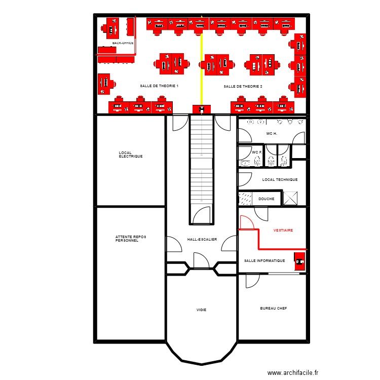 Etage Payerne. Plan de 20 pièces et 283 m2