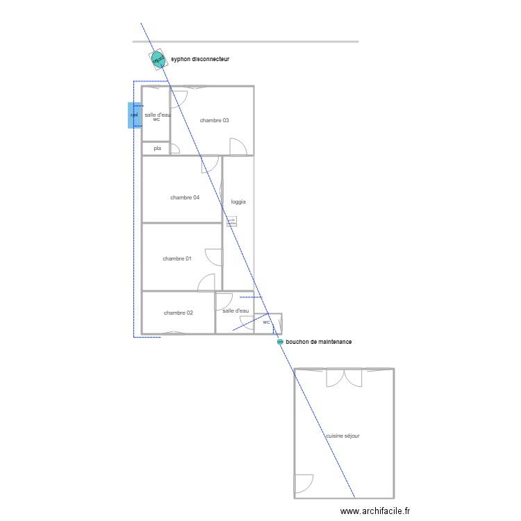 couderchon ass. Plan de 8 pièces et 69 m2