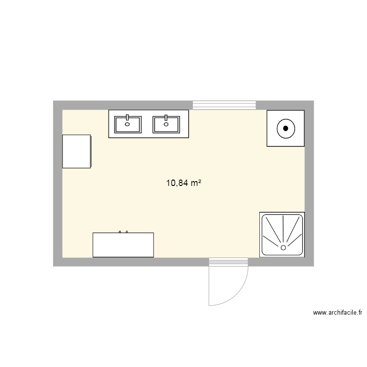 Parmentier SDB existante. Plan de 0 pièce et 0 m2