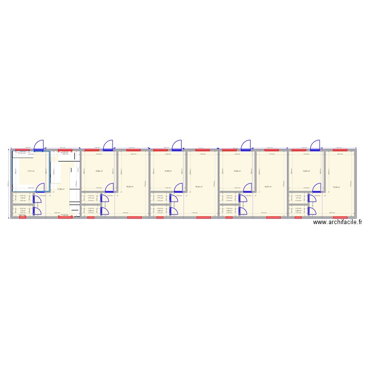 6х30. Plan de 20 pièces et 162 m2