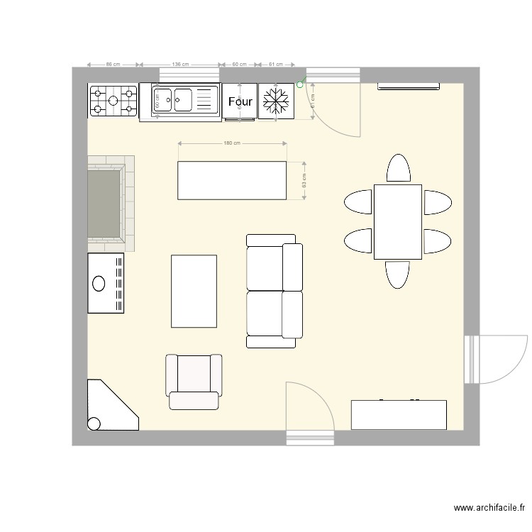 Maison ulu. Plan de 1 pièce et 36 m2