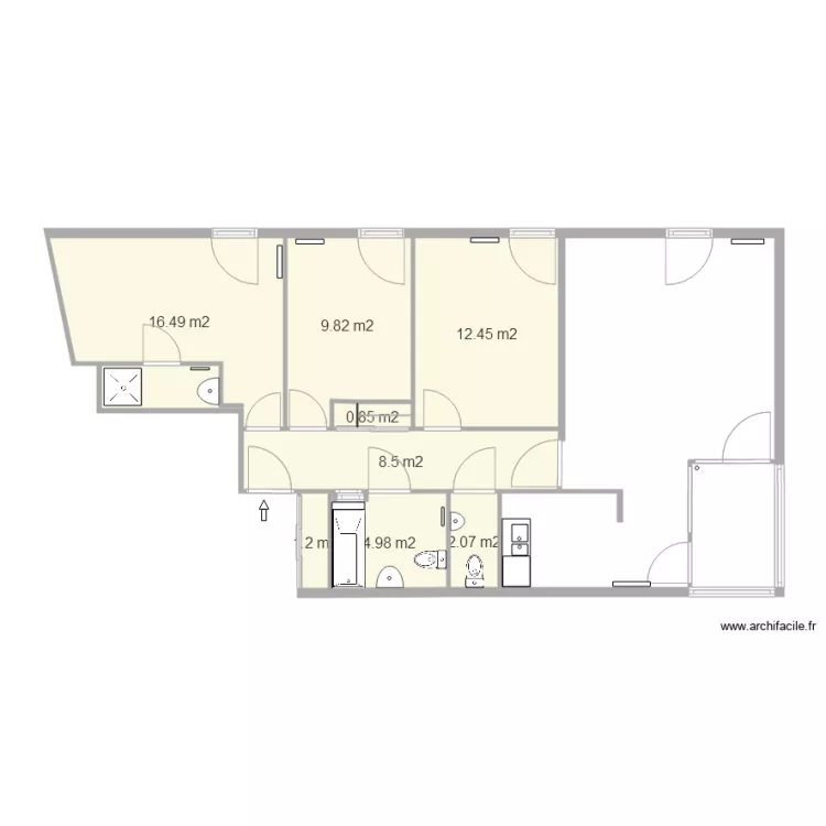 Boileau vide. Plan de 