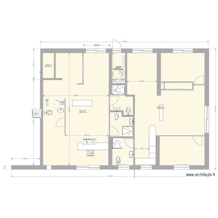 Yvrac SSSOL Projet 9. Plan de 8 pièces et 136 m2