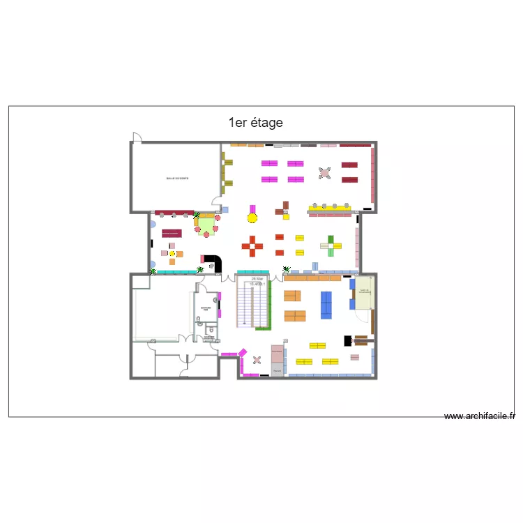 1erETAGE V3 Noir Blanc sans légende. Plan de 1erETAGE V3 Noir Blanc sans légende. Plan de