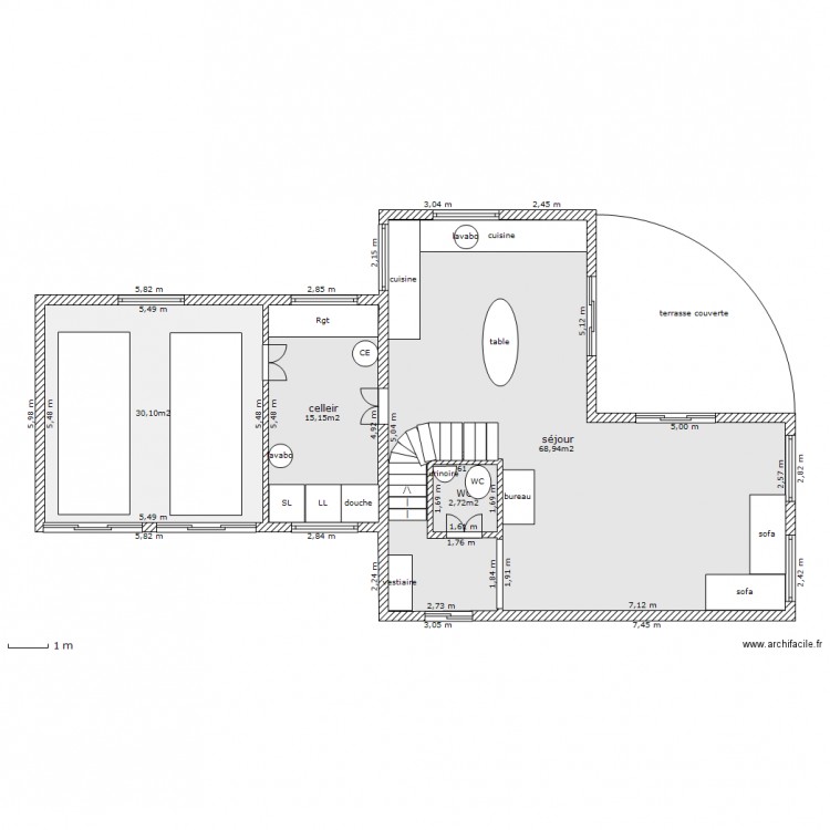 retour essai1 rez de chaussée. Plan de 0 pièce et 0 m2