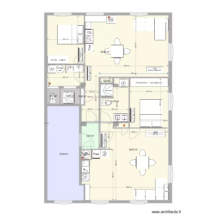 1er avec les 2 studios Iversion 2BI. Plan de 