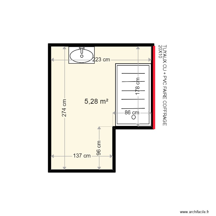 DELCLOQUE CHRISTINE . Plan de 1 pièce et 5 m2