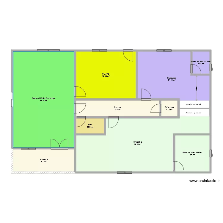 Michou 2 Chambres. Plan de 