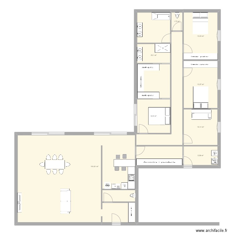 st médard . Plan de 8 pièces et 181 m2