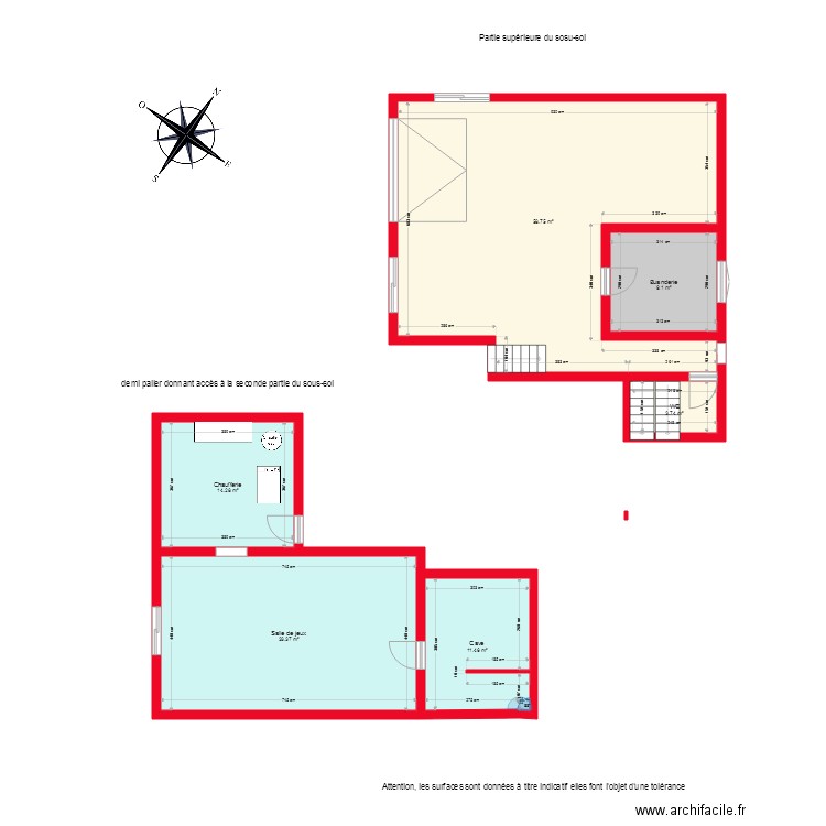 BI1999  sous sol côté. Plan de 0 pièce et 0 m2