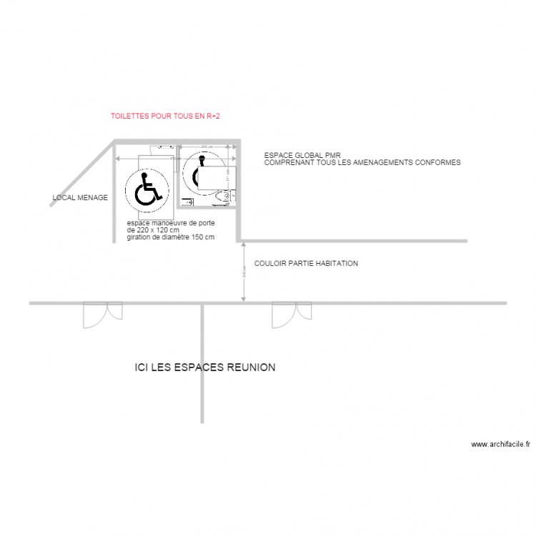 futur bloc sanitaires ETAGE 2. Plan de 0 pièce et 0 m2