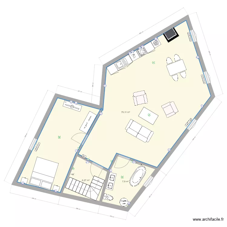 Maison Gourdon actuelle. Plan de 