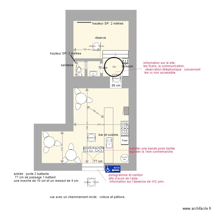 folle saison  travaux . Plan de 4 pièces et 43 m2