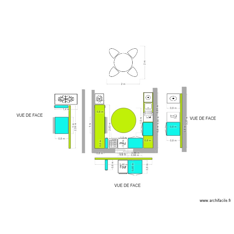 cuisine PMR. Plan de 0 pièce et 0 m2